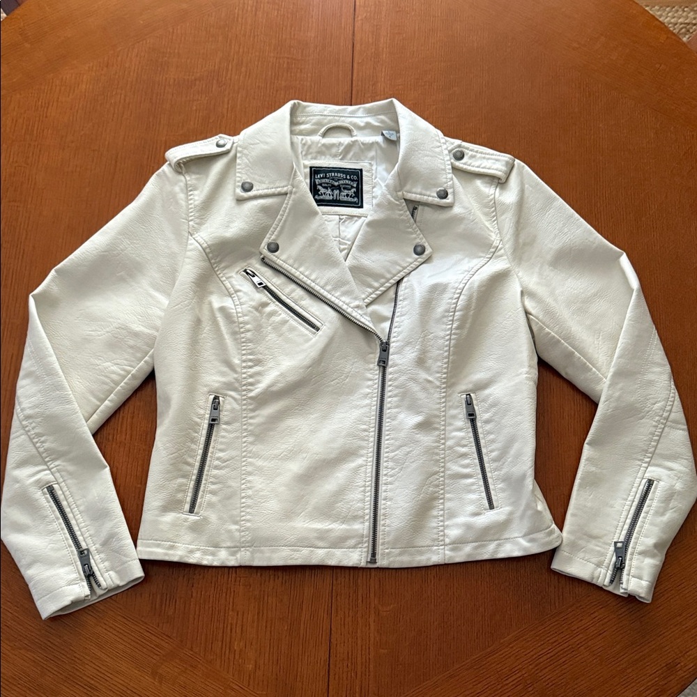 Levi's Women's Off-White Faux Leather Jacket